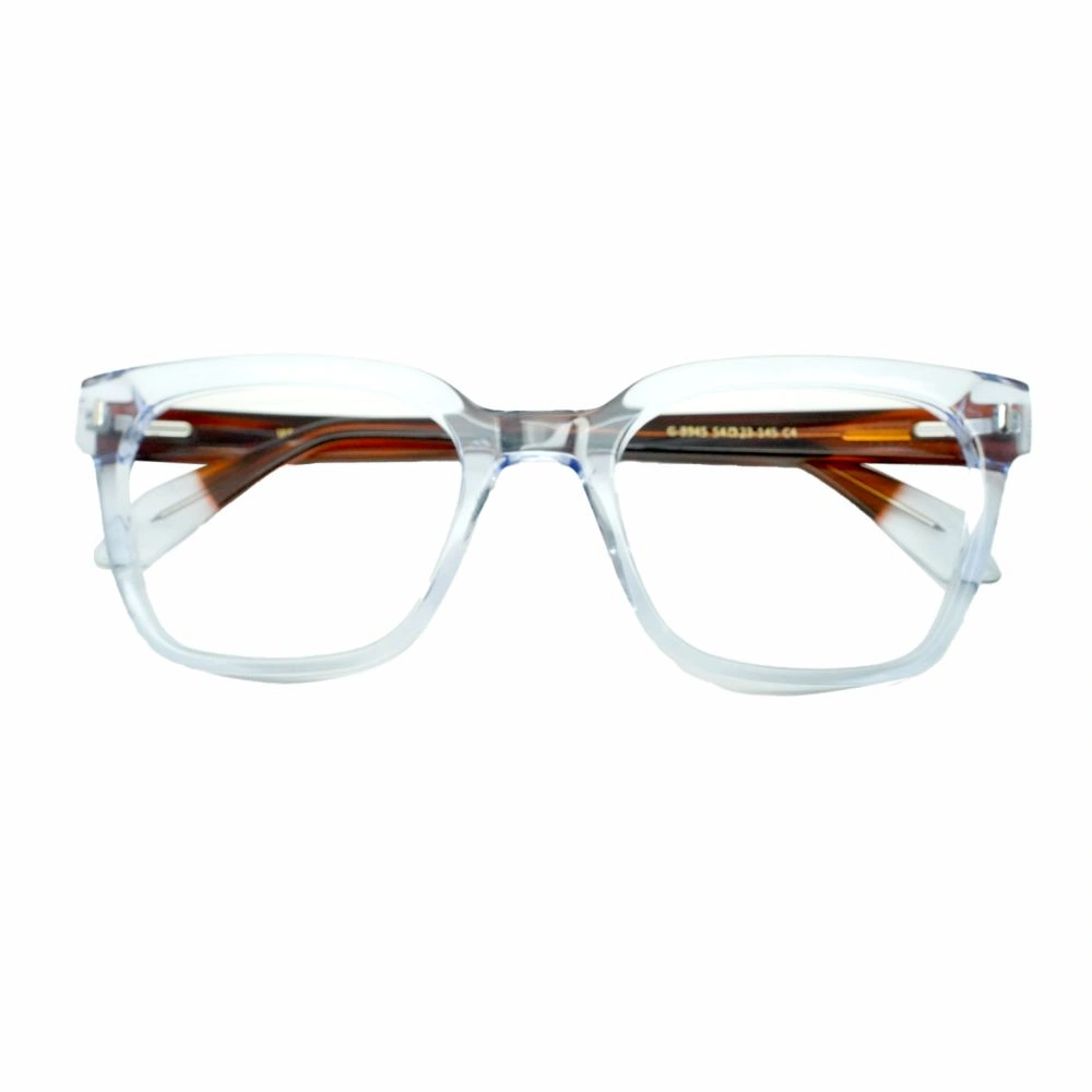 Transparent Blue Front & Brown Temple Eyeglasses - Image 2