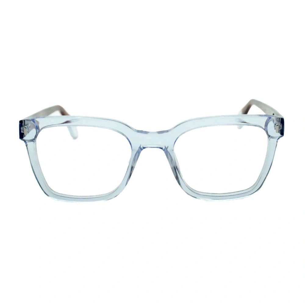 Transparent Blue Front & Brown Temple Eyeglasses