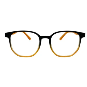 Black & Amber Gradient Square Eyeglasses