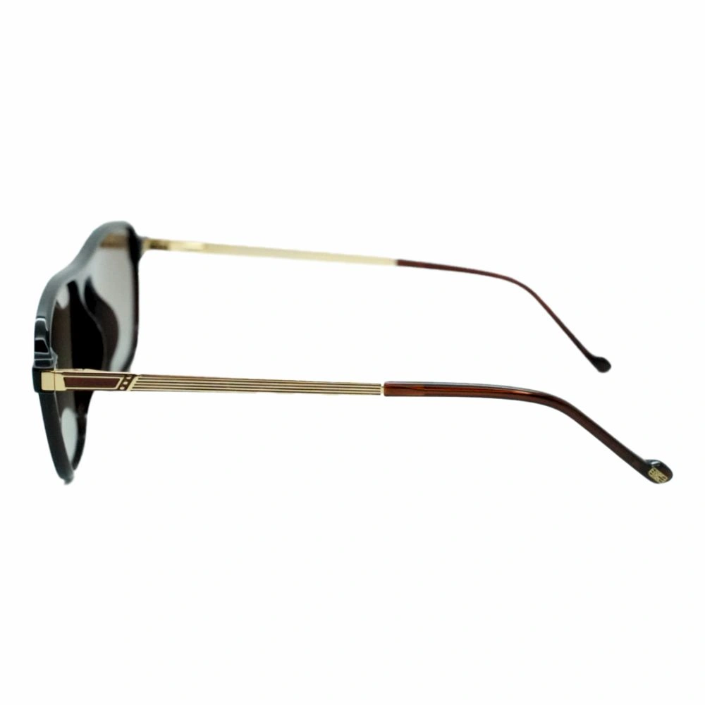Black Aviator Polarized Sunglasses Brown Gradient with Box - Image 4