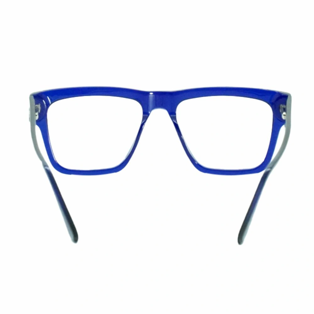Bold Blue Rectangle Eyeglasses | Unisex Acetate Stylish Frames - Image 5