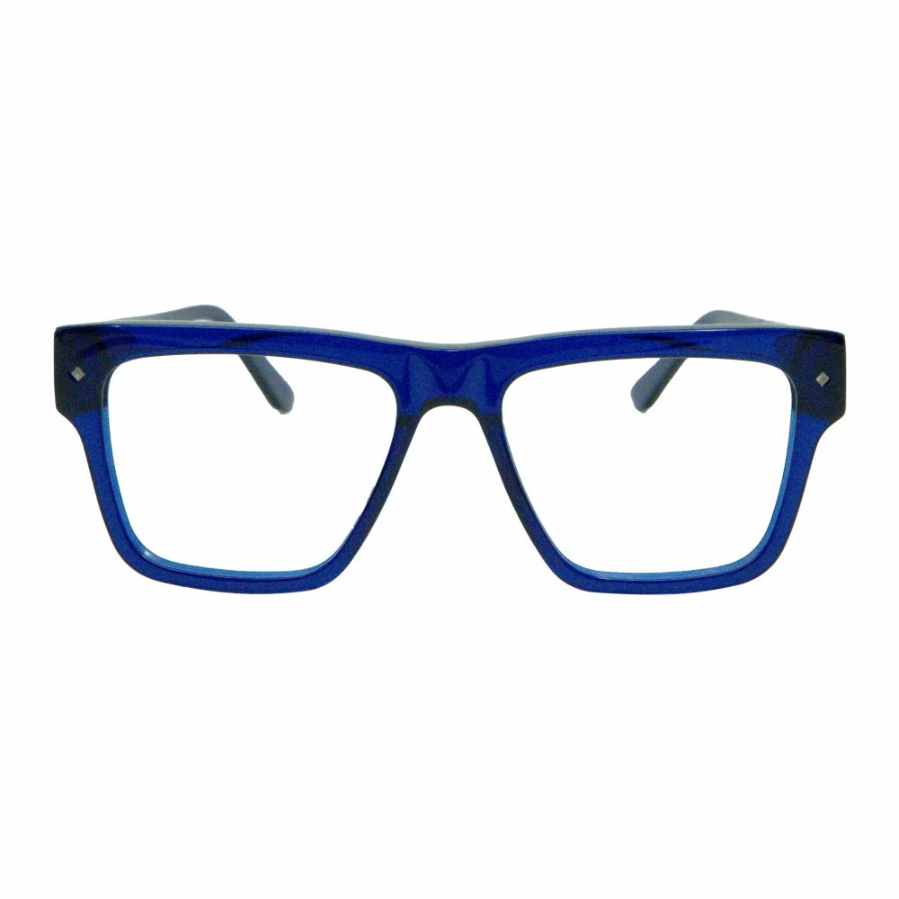 Bold Blue Rectangle Eyeglasses | Unisex Acetate Stylish Frames