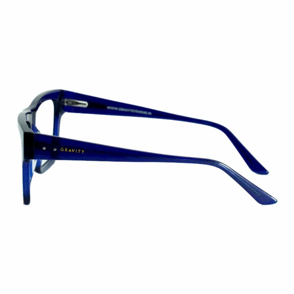 Bold Blue Rectangle Eyeglasses | Unisex Acetate Stylish Frames - Image 3