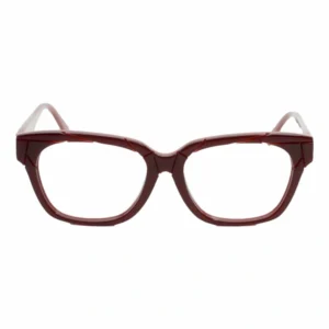 Unisex Bold Red Geometric Eyeglass Frame