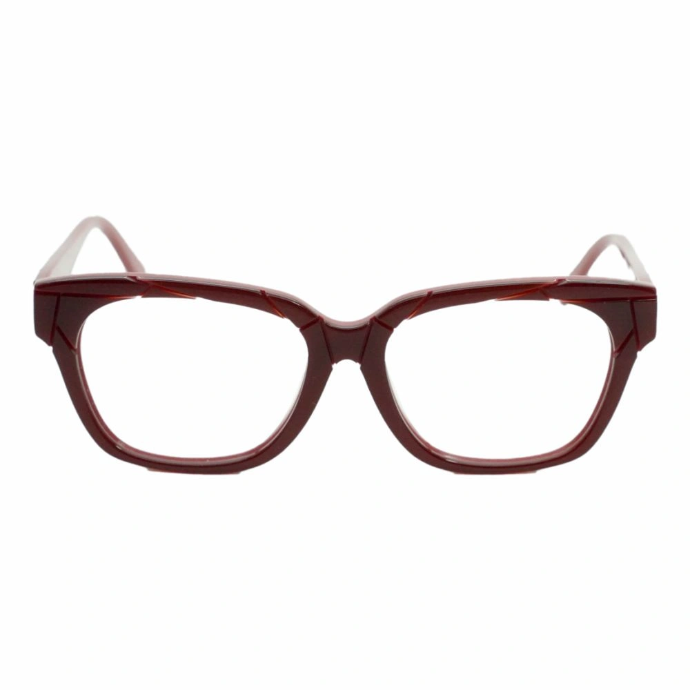 Unisex Bold Red Geometric Eyeglass Frame
