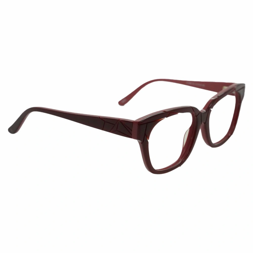 Unisex Bold Red Geometric Eyeglass Frame - Image 3