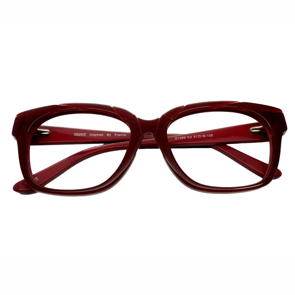 Unisex Bold Red Geometric Eyeglass Frame - Image 2