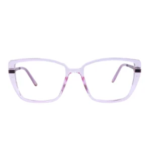 Clear Pink Square Eyeglasses with Blue Cut Lens