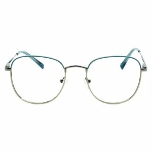 Classic Silver & Sky Blue Metal Eyeglasses Frames for Men & Women