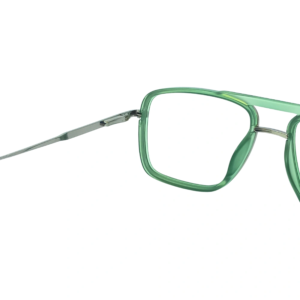 Green Transparent Aviator Eyeglasses – Stylish Unisex Frame - Image 4