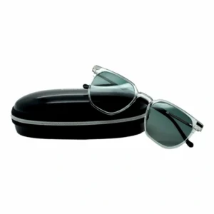 Hexagonal Polarized Sunglasses Greenish-Grey Gradient with Box