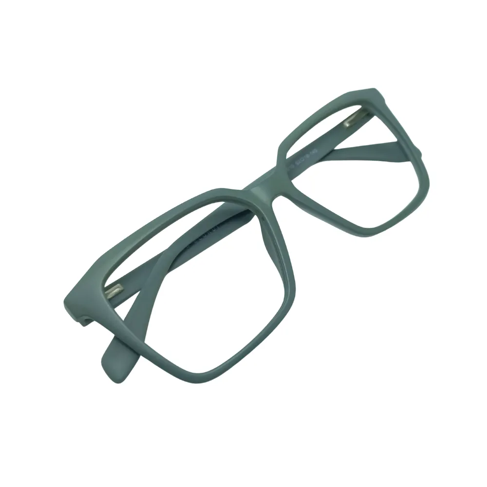 Matte Green Square Eyeglasses - Image 5