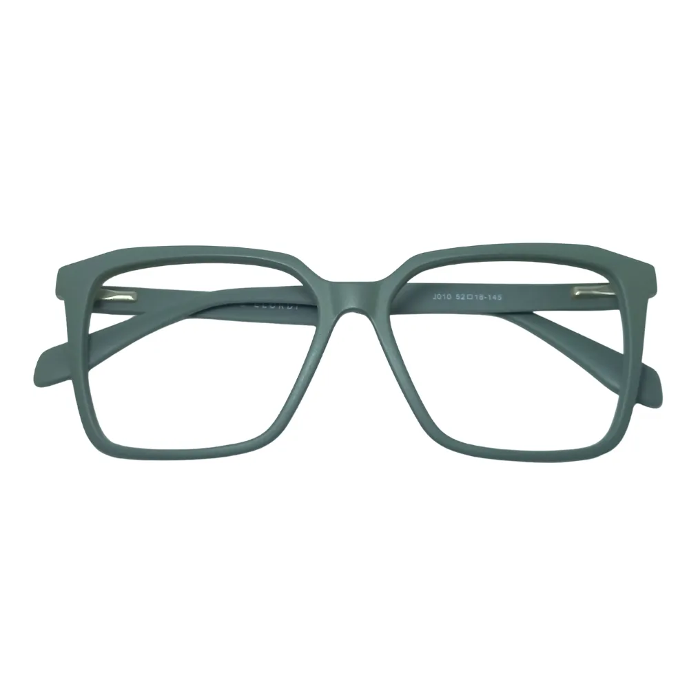 Matte Green Square Eyeglasses - Image 6