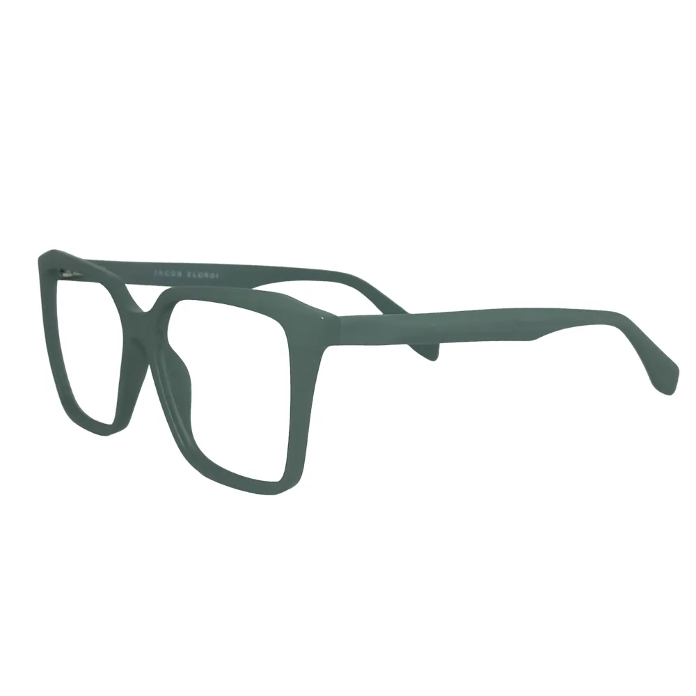 Matte Green Square Eyeglasses - Image 2