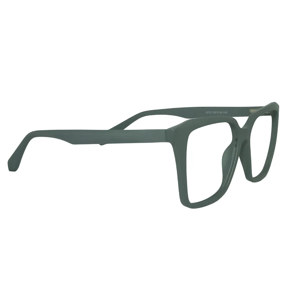 Matte Green Square Eyeglasses - Image 3