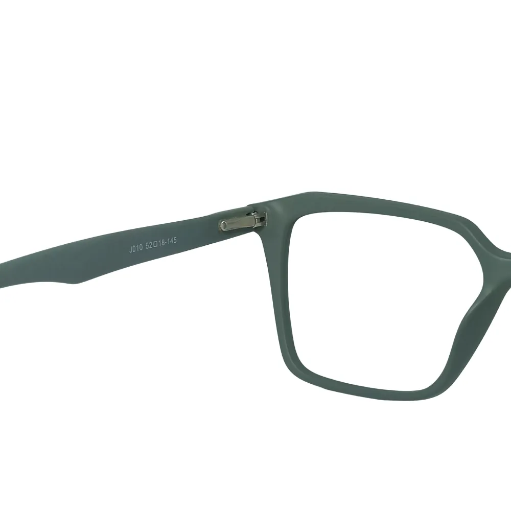 Matte Green Square Eyeglasses - Image 4