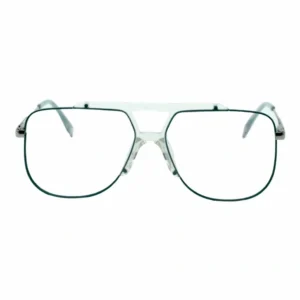 Retro Aviator Transparent Eyeglasses with Green Rim