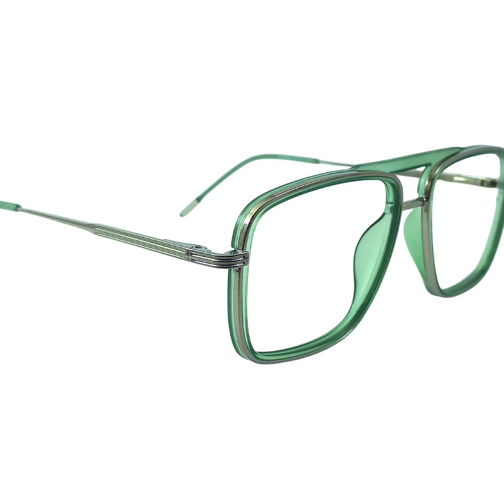 Green Transparent Aviator Eyeglasses – Stylish Unisex Frame - Image 5