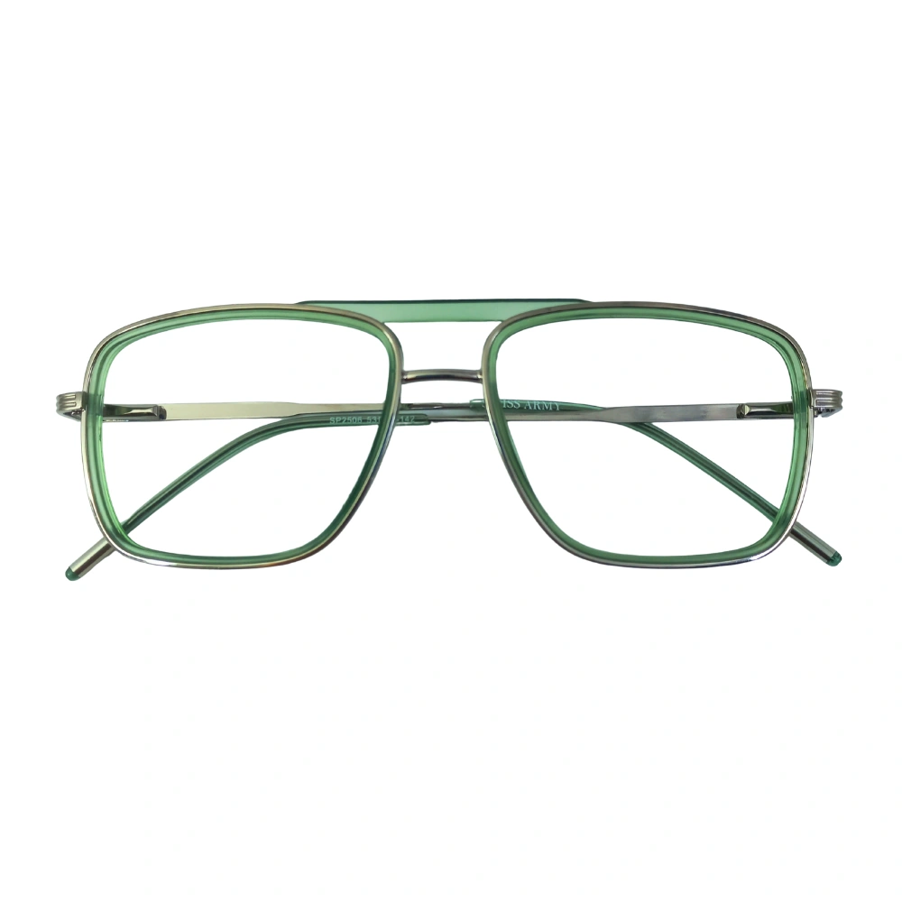 Green Transparent Aviator Eyeglasses – Stylish Unisex Frame - Image 2